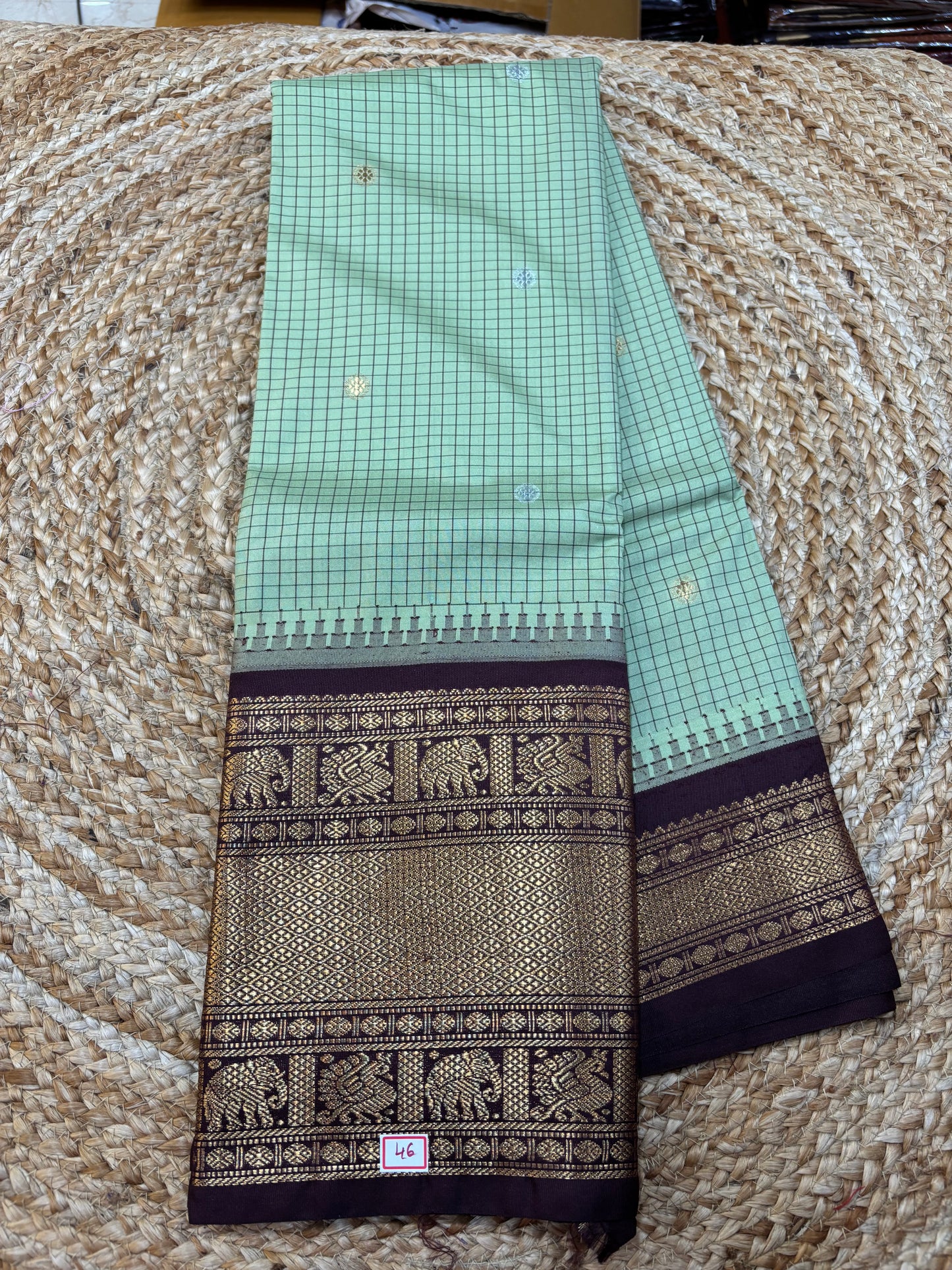Semi Gadwal Checks Saree