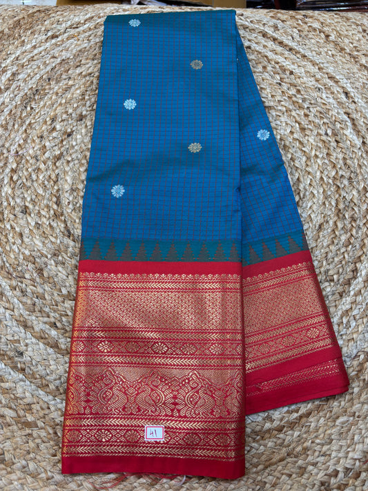 Semi Gadwal Checks Saree