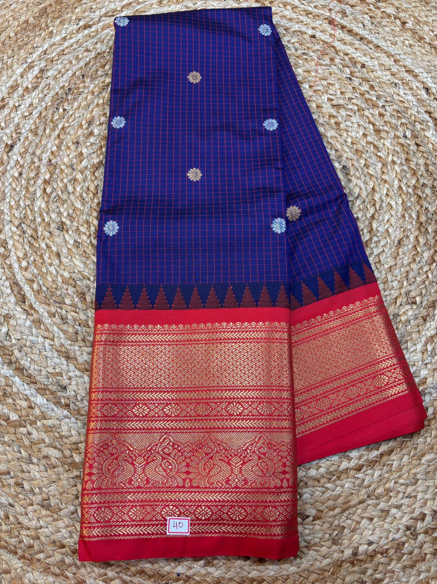 Semi Gadwal Checks Saree