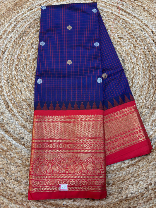 Semi Gadwal Checks Saree