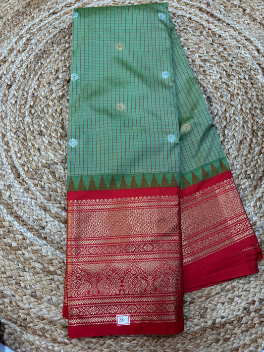 Semi Gadwal Checks Saree