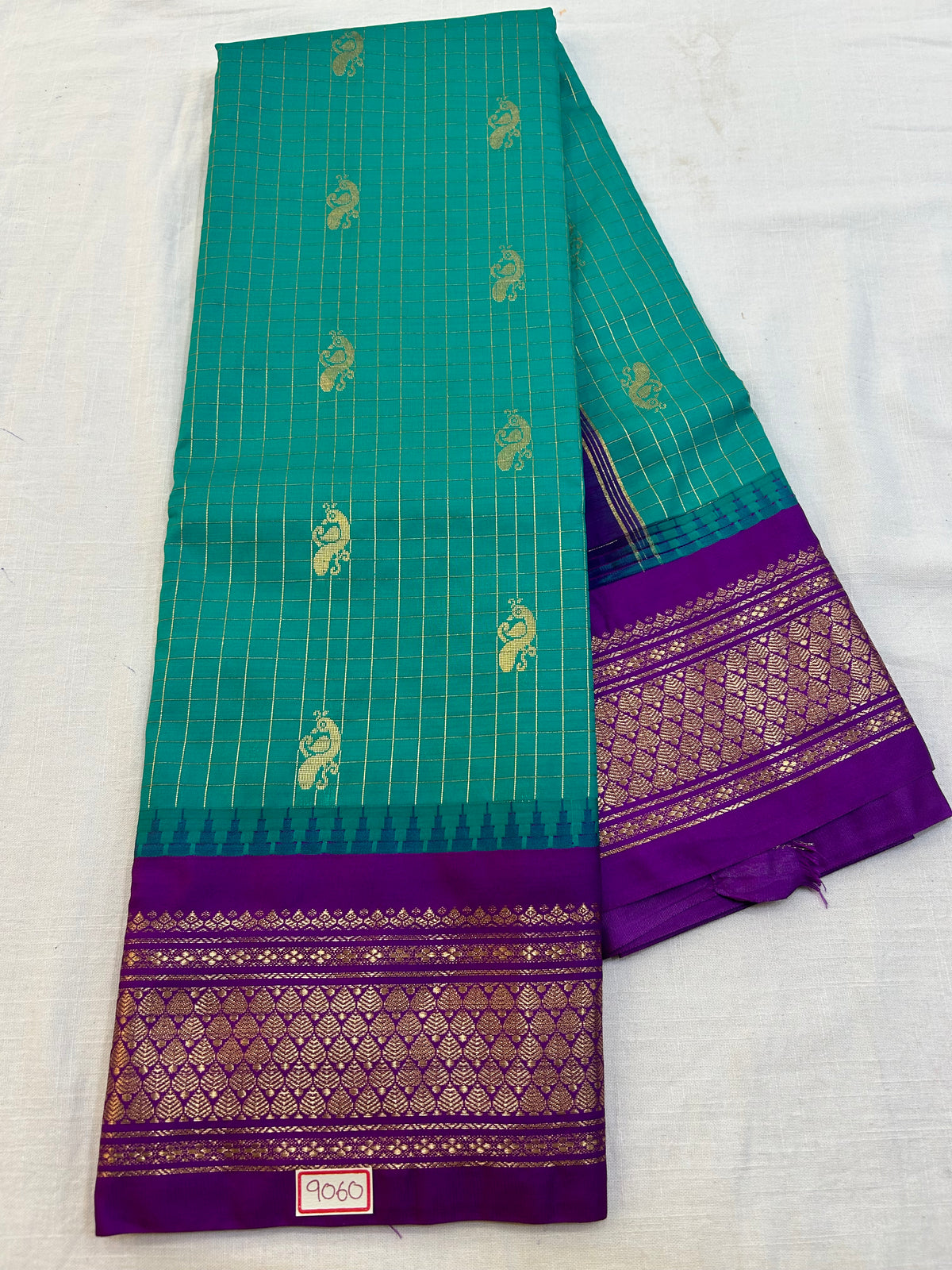 Semi Gadwal Checks Saree