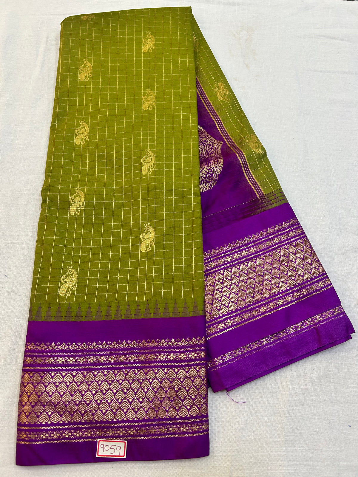 Semi Gadwal Checks Saree