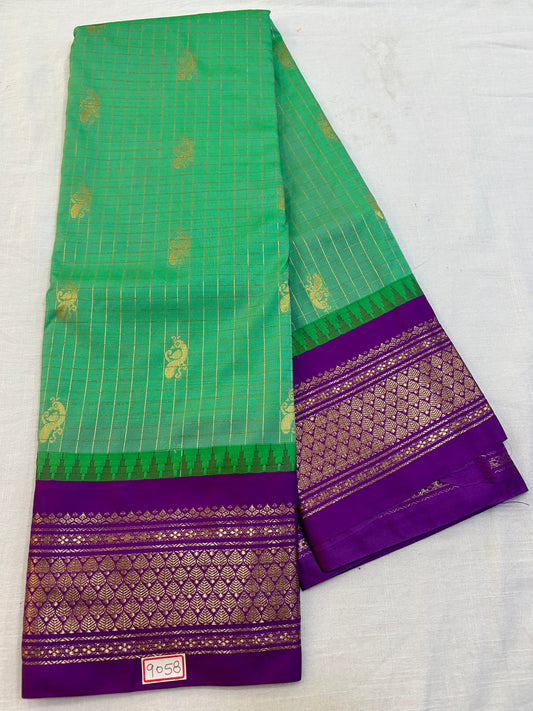 Semi Gadwal Checks Saree
