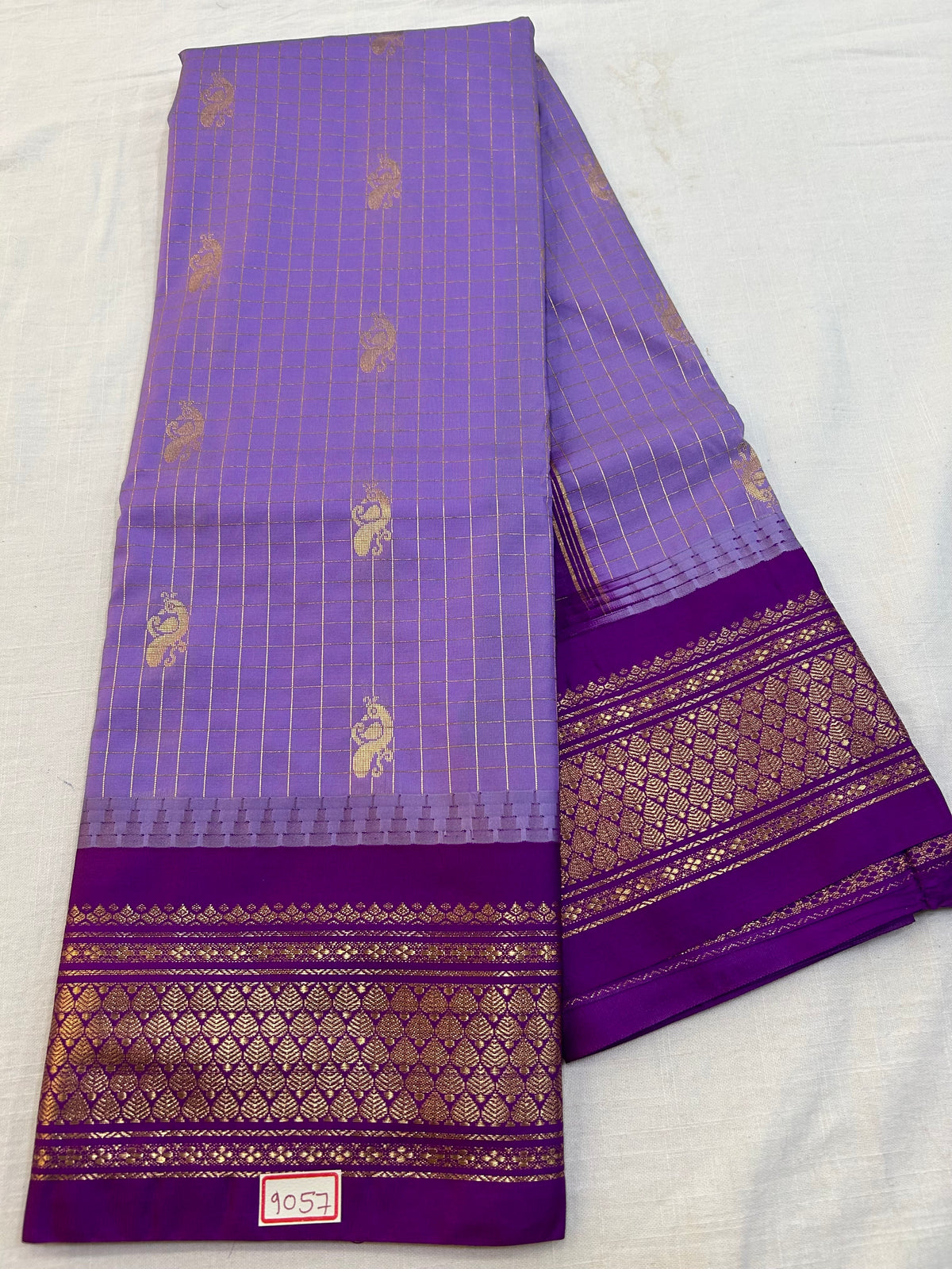 Semi Gadwal Checks Saree