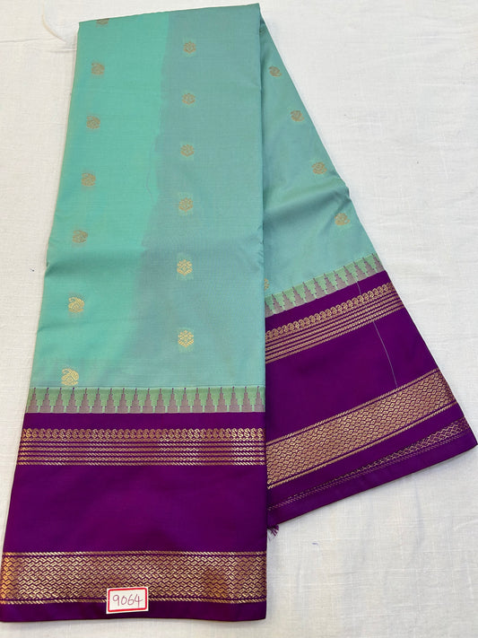 Semi Gadwal Gap border Saree