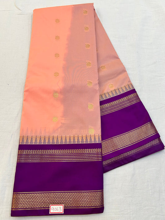 Semi Gadwal Gap border Saree