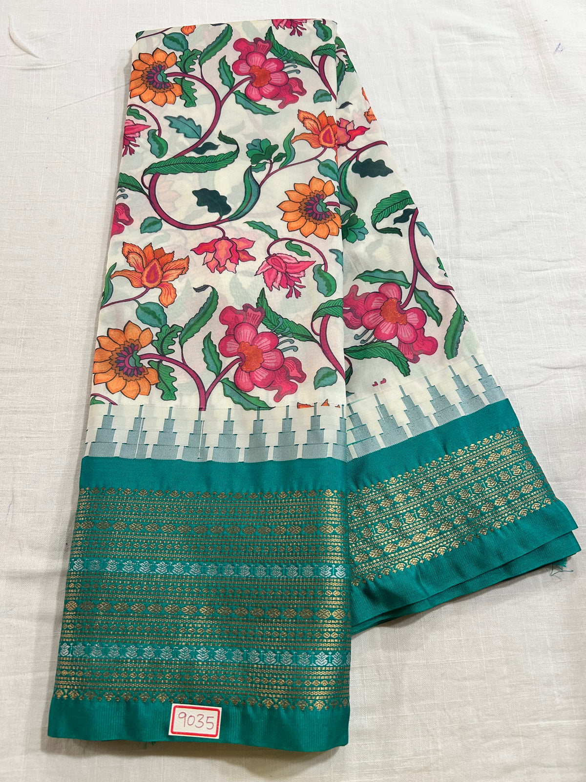 Digital Printed Semi Gadwal Silk Saree