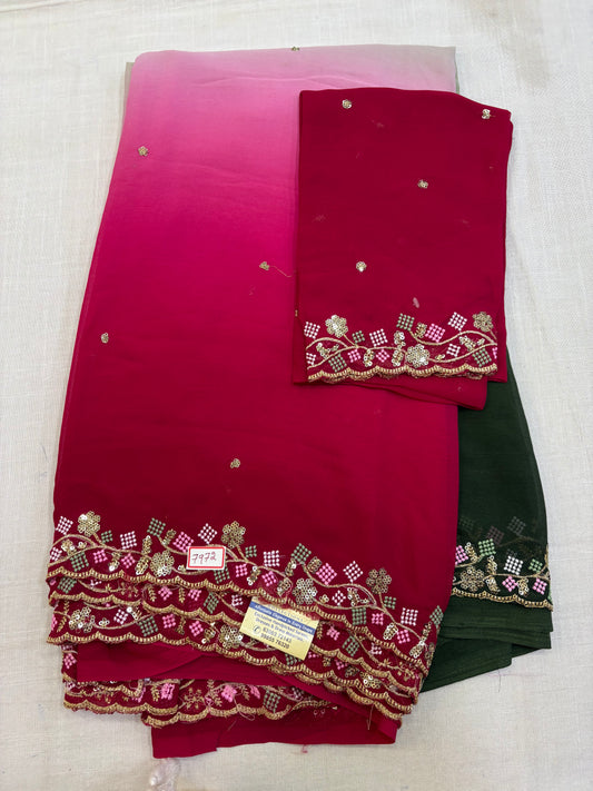 Cut Work Saree