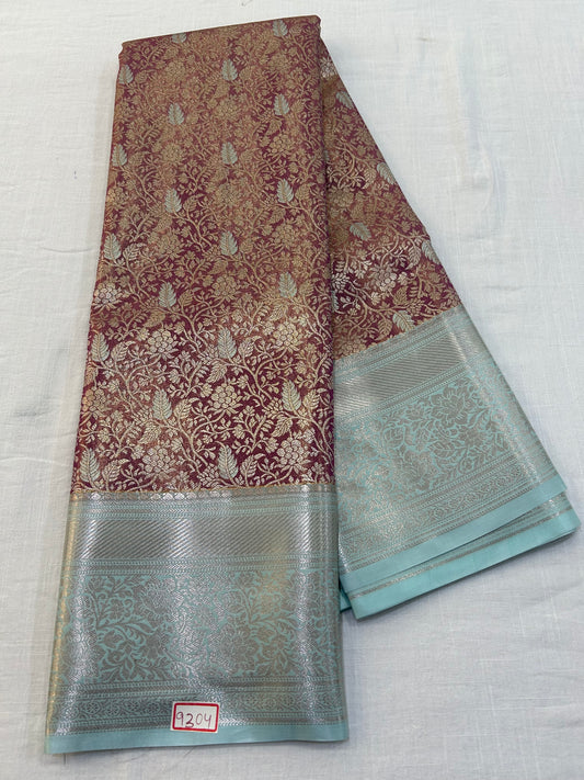 Semi Kanchi Tissue Pattu Saree - Pencil Work