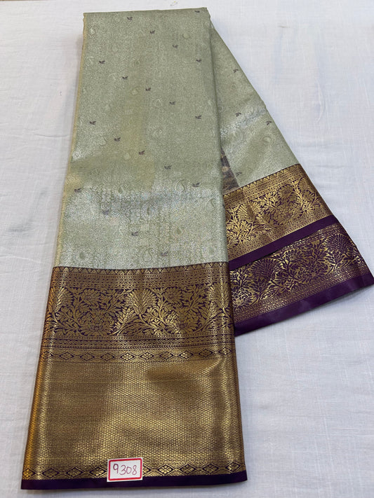 Semi Kanchi Tissue Pattu Saree - Pencil Work