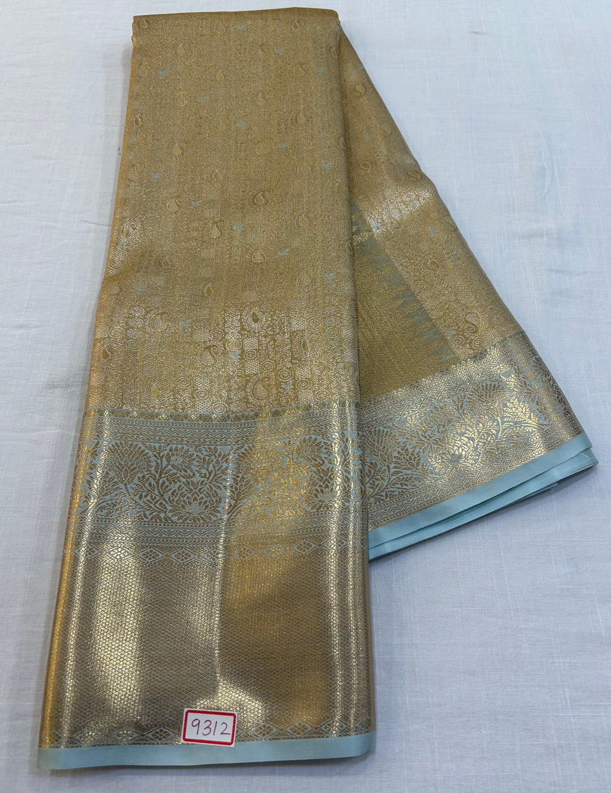Semi Kanchi Tissue Pattu Saree - Pencil Work