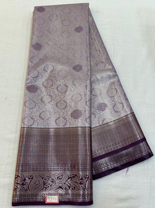 Semi Kanchi Tissue Pattu Saree - Pencil Work