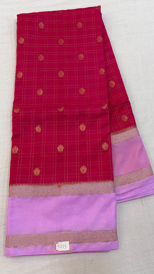 Mysore Crepe Gap Border Saree