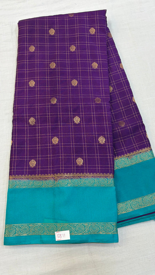 Mysore Crepe Gap Border Saree