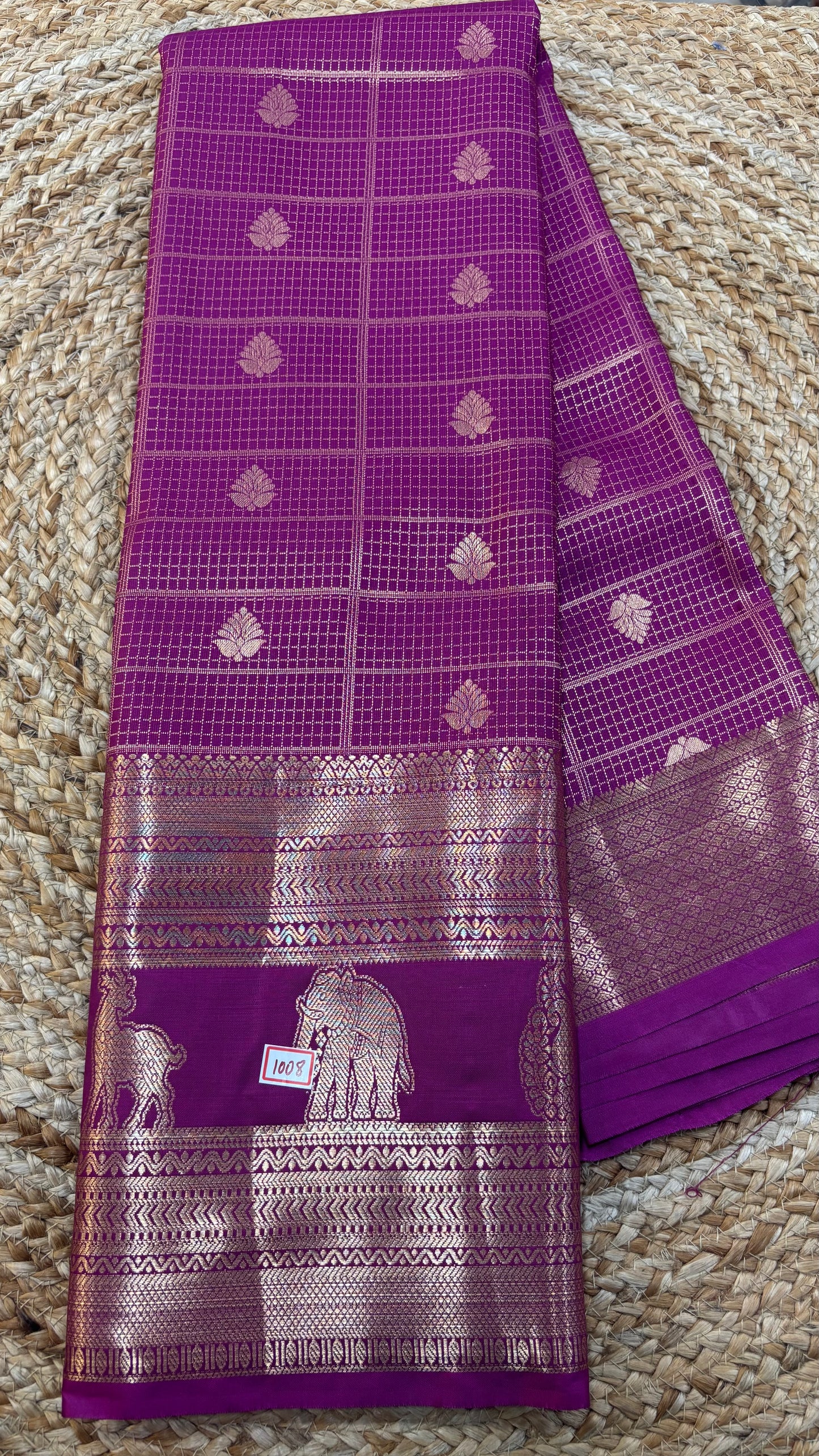 Vintage Style Semi Kanchi Self Saree