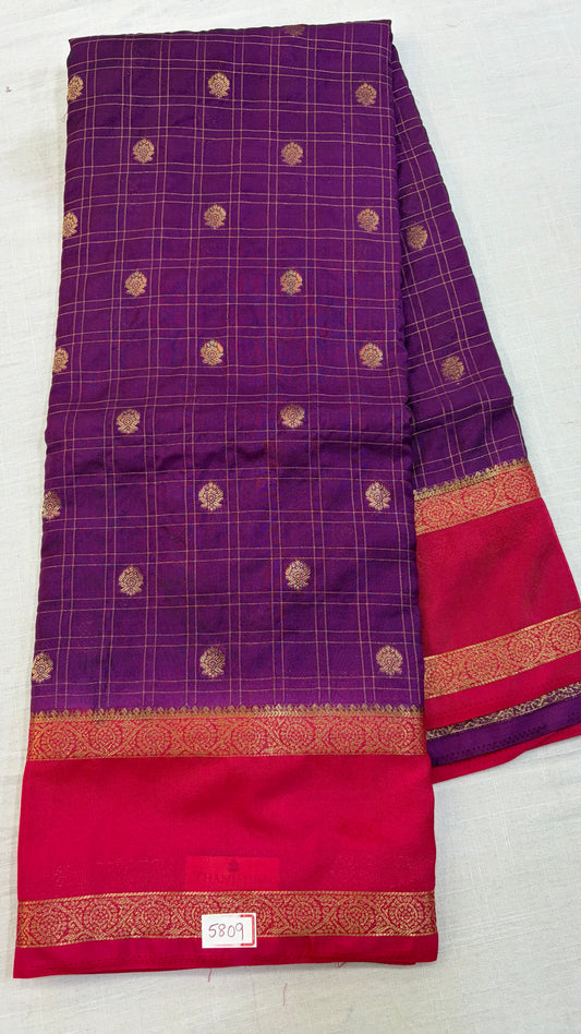 Mysore Crepe Gap Border Saree