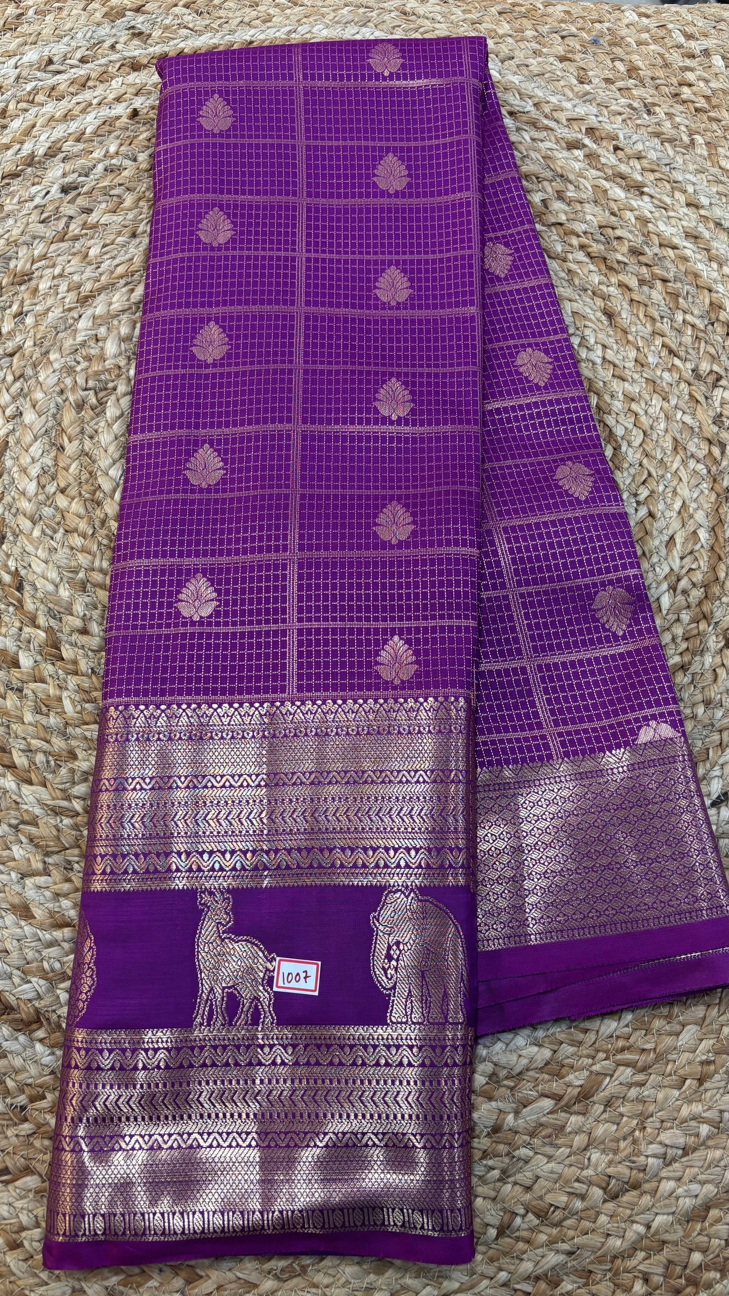 Vintage Style Semi Kanchi Self Saree