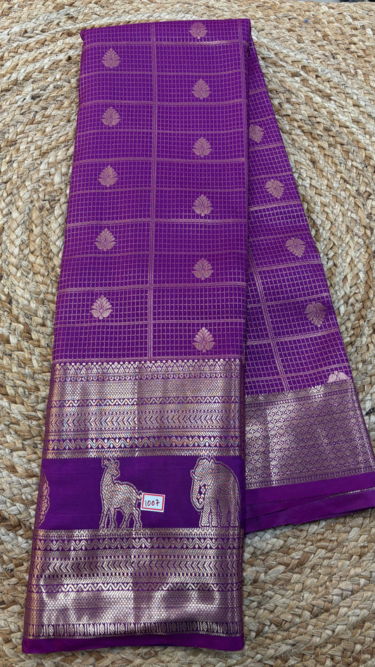 Vintage Style Semi Kanchi Self Saree