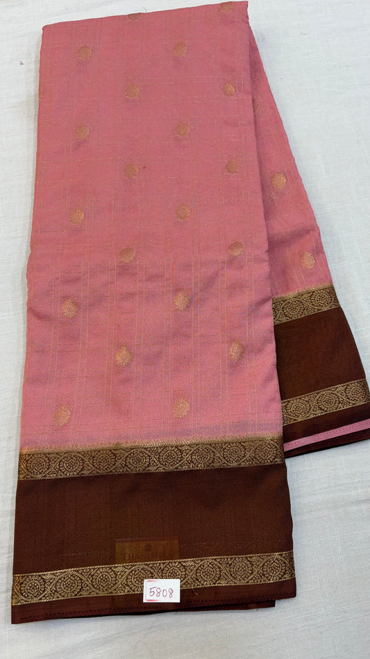 Mysore Crepe Gap Border Saree