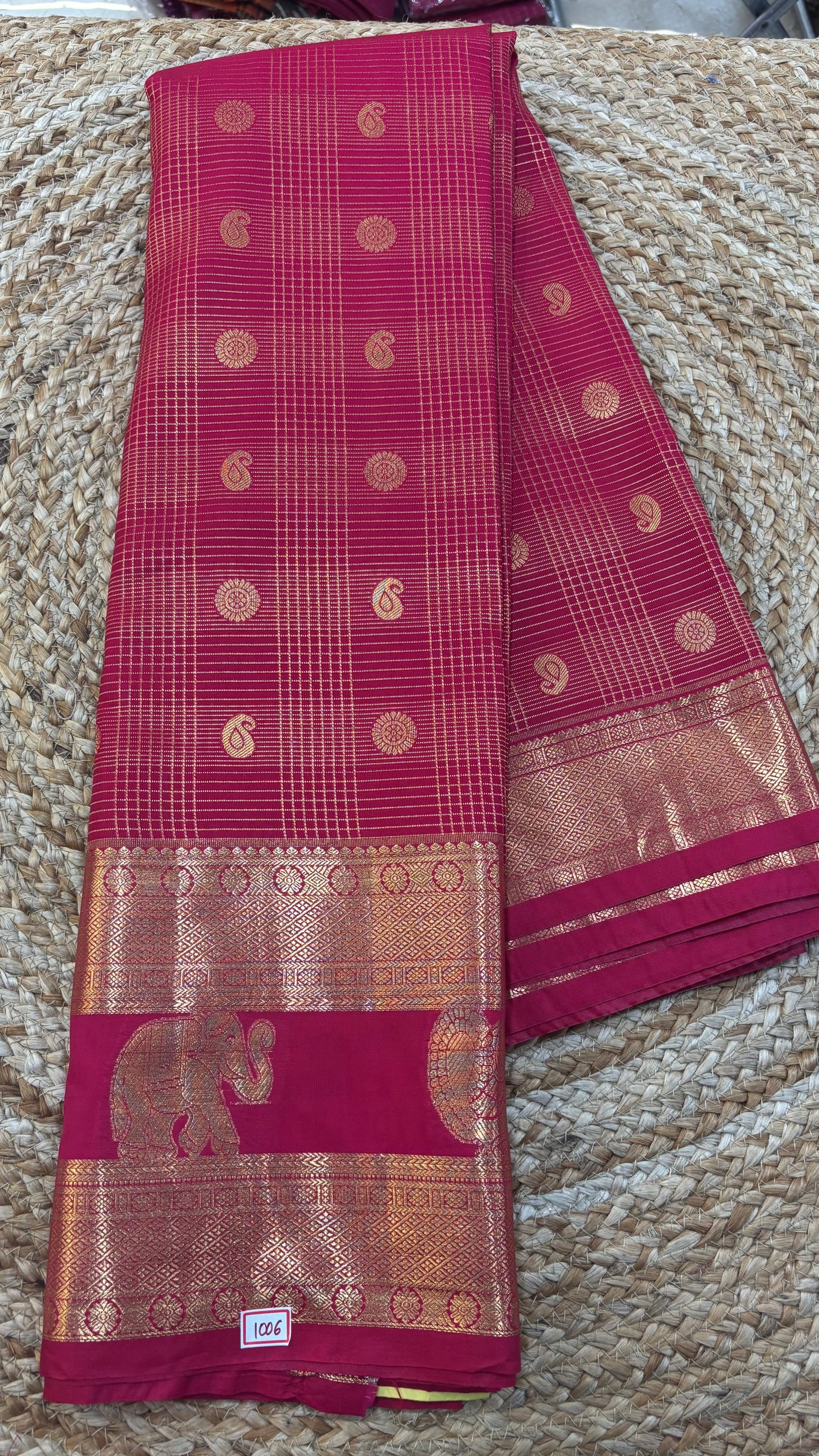 Vintage Style Semi Kanchi Self Saree