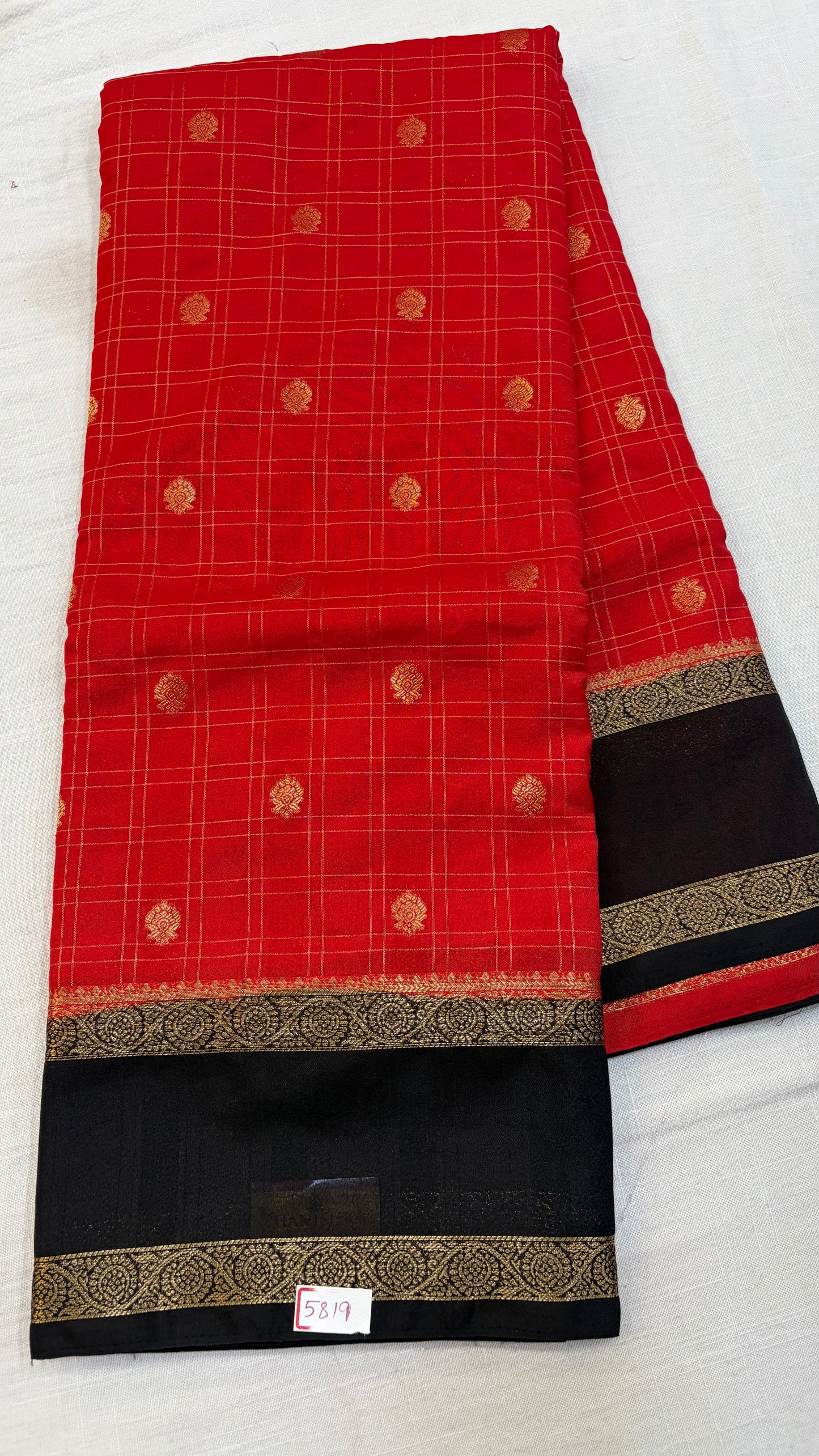 Mysore Crepe Gap Border Saree