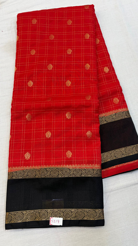 Mysore Crepe Gap Border Saree