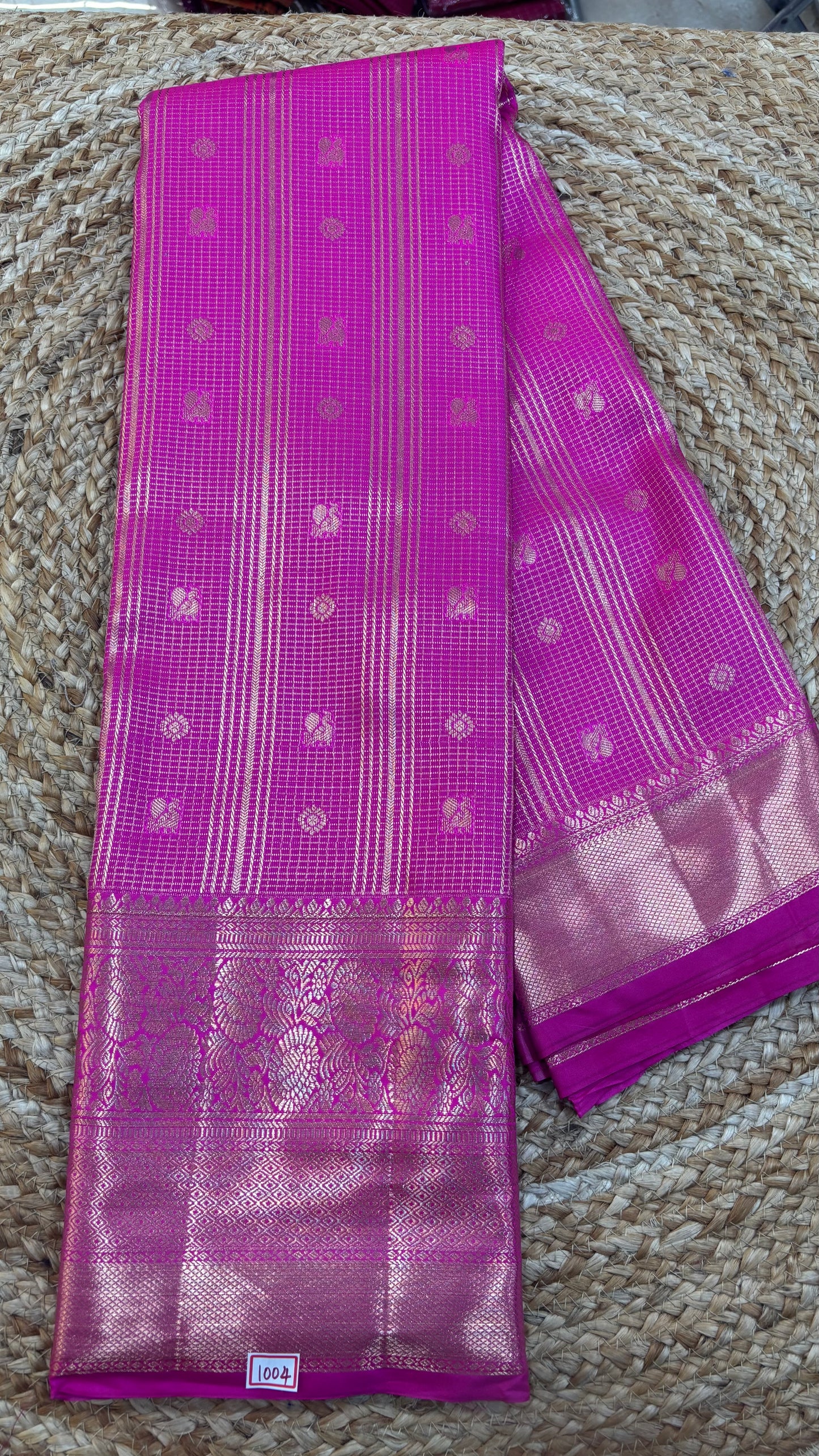 Vintage Style Semi Kanchi Self Saree
