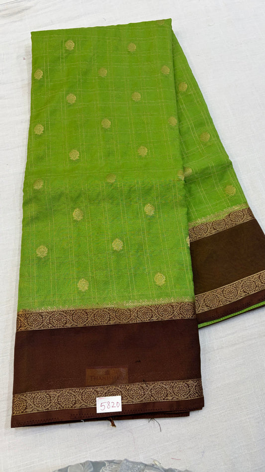 Mysore Crepe Gap Border Saree