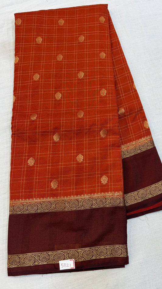 Mysore Crepe Gap Border Saree