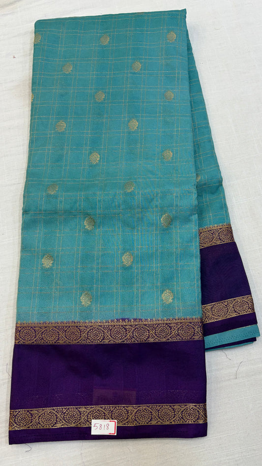 Mysore Crepe Gap Border Saree