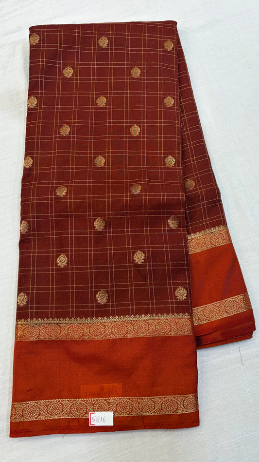 Mysore Crepe Gap Border Saree