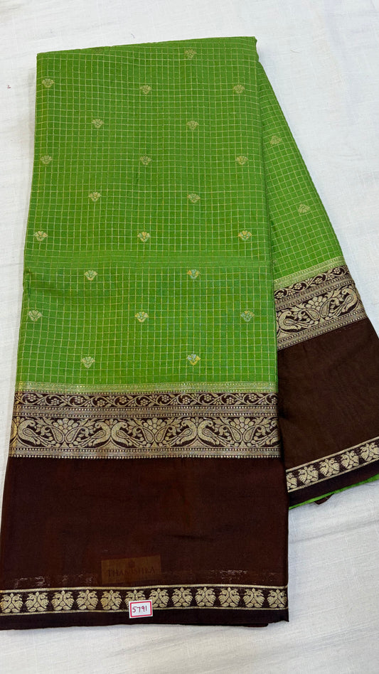 Mysore Crepe Gap Border Saree
