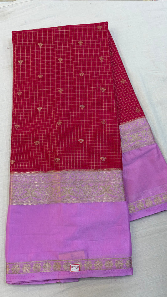 Mysore Crepe Gap Border Saree