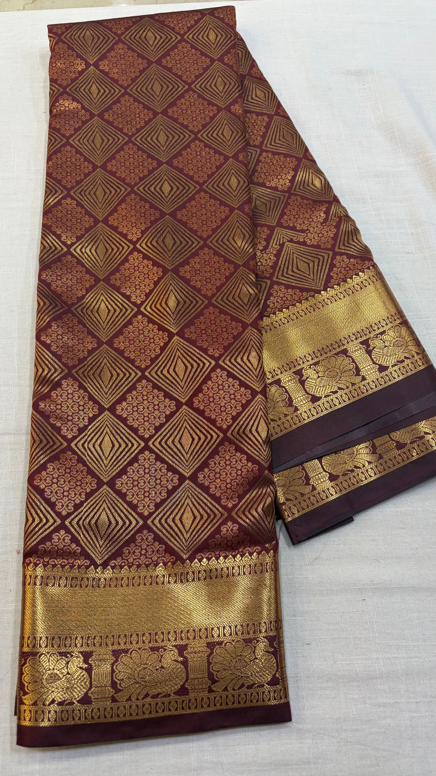 Semi Kanchi Pattu Sarees Small Borders