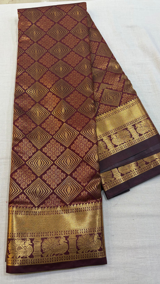 Semi Kanchi Pattu Sarees Small Borders