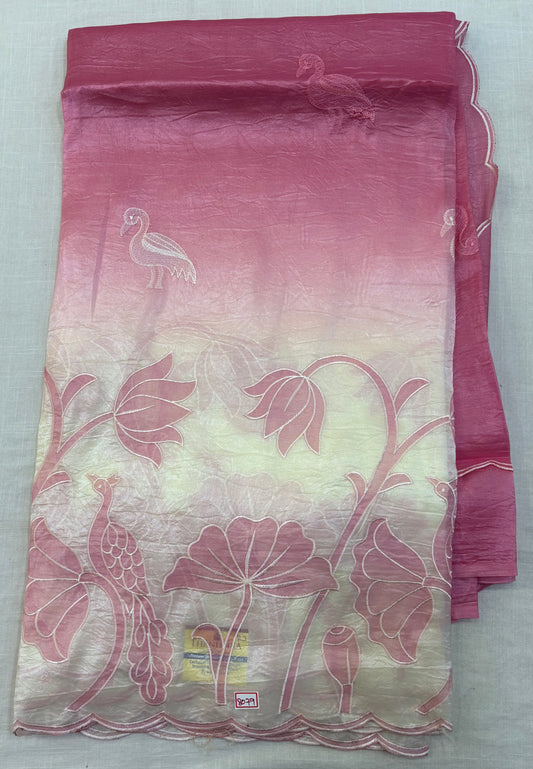 Soft Organza Applique Embroidery  Sarees