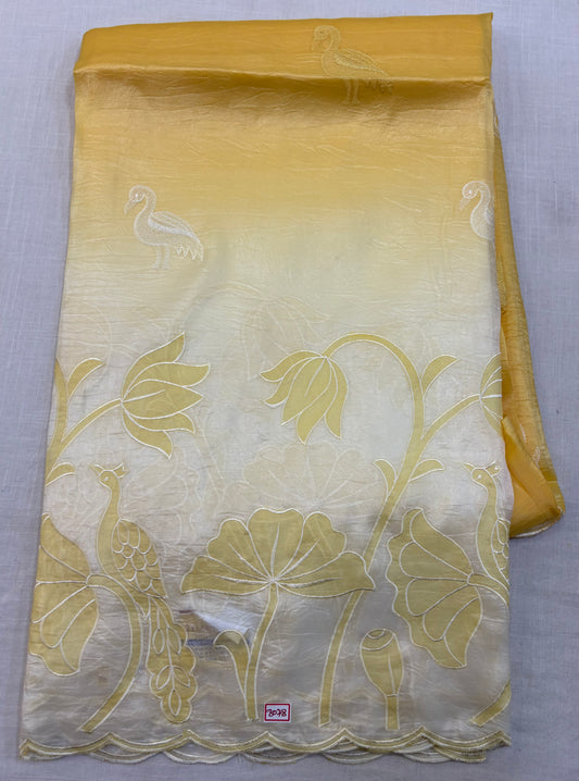 Soft Organza Applique Embroidery  Sarees