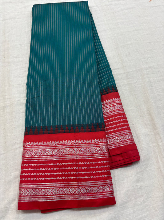 Semi Gadwal Small Border Silk Saree