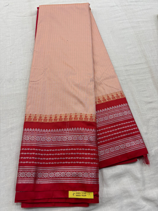 Semi Gadwal Small Border Silk Saree