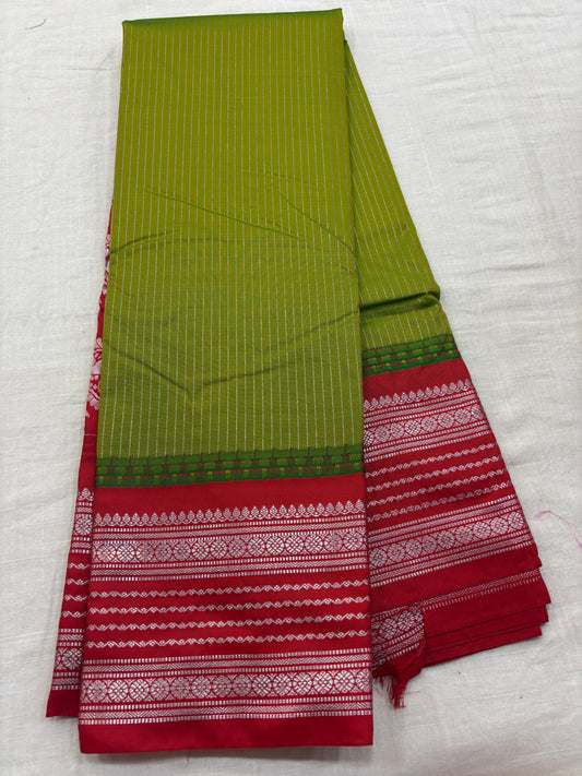Semi Gadwal Small Border Silk Saree