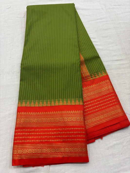 Semi Gadwal Small Border Silk Saree