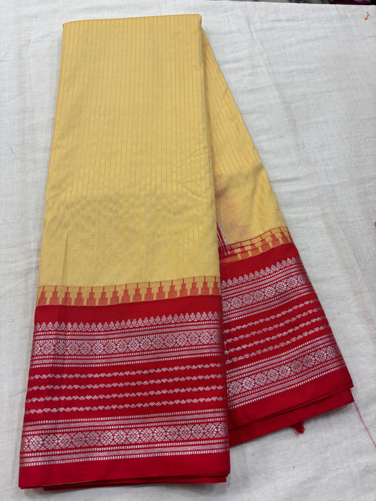 Semi Gadwal Small Border Silk Saree