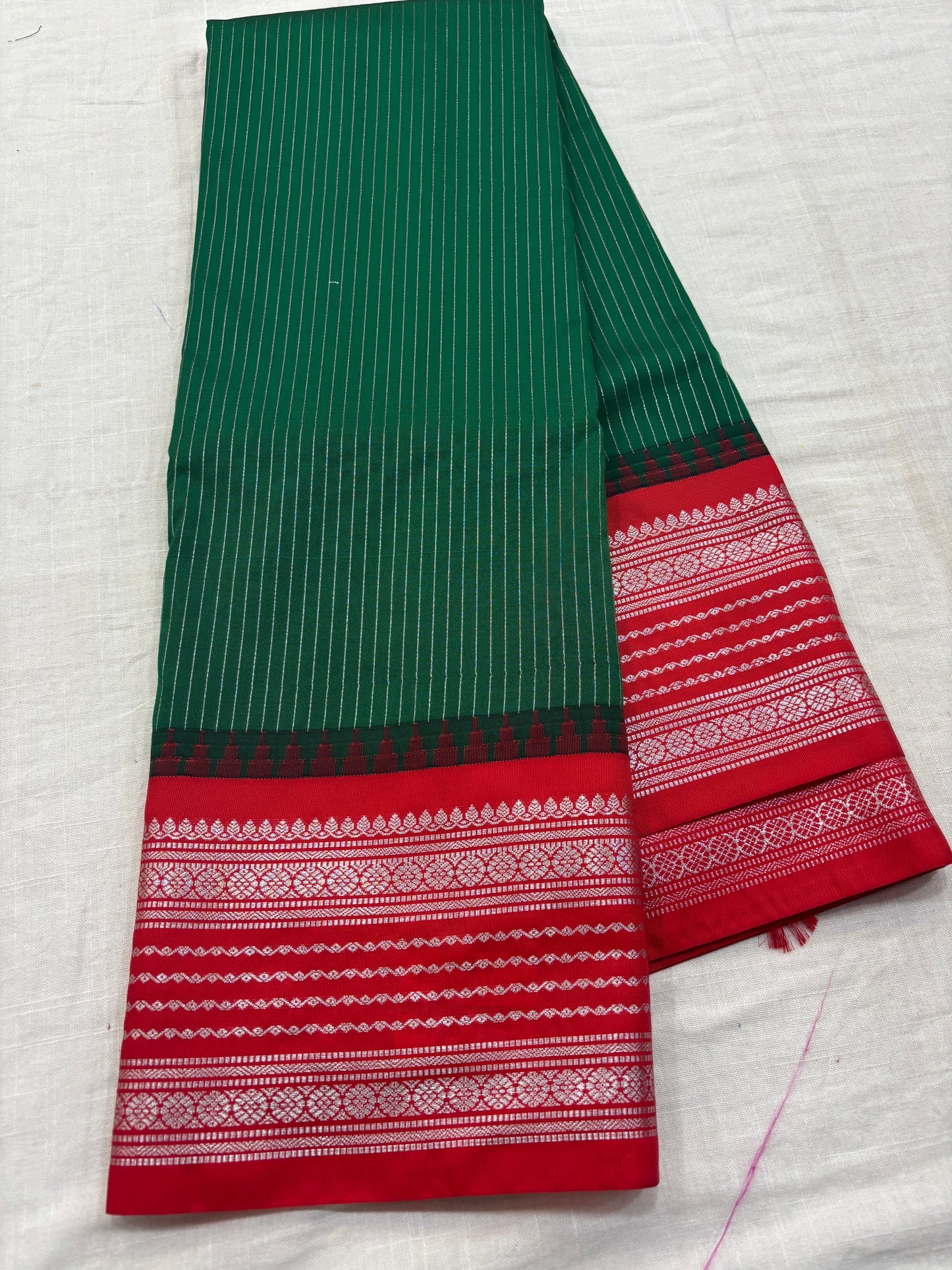 Semi Gadwal Small Border Silk Saree