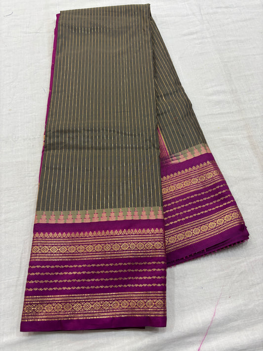 Semi Gadwal Small Border Silk Saree