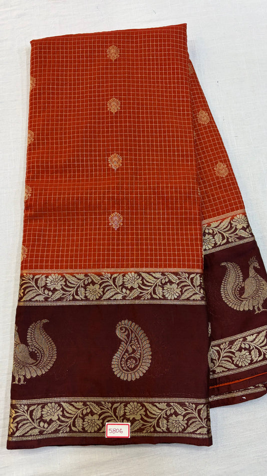Mysore Crepe Gap Border Saree
