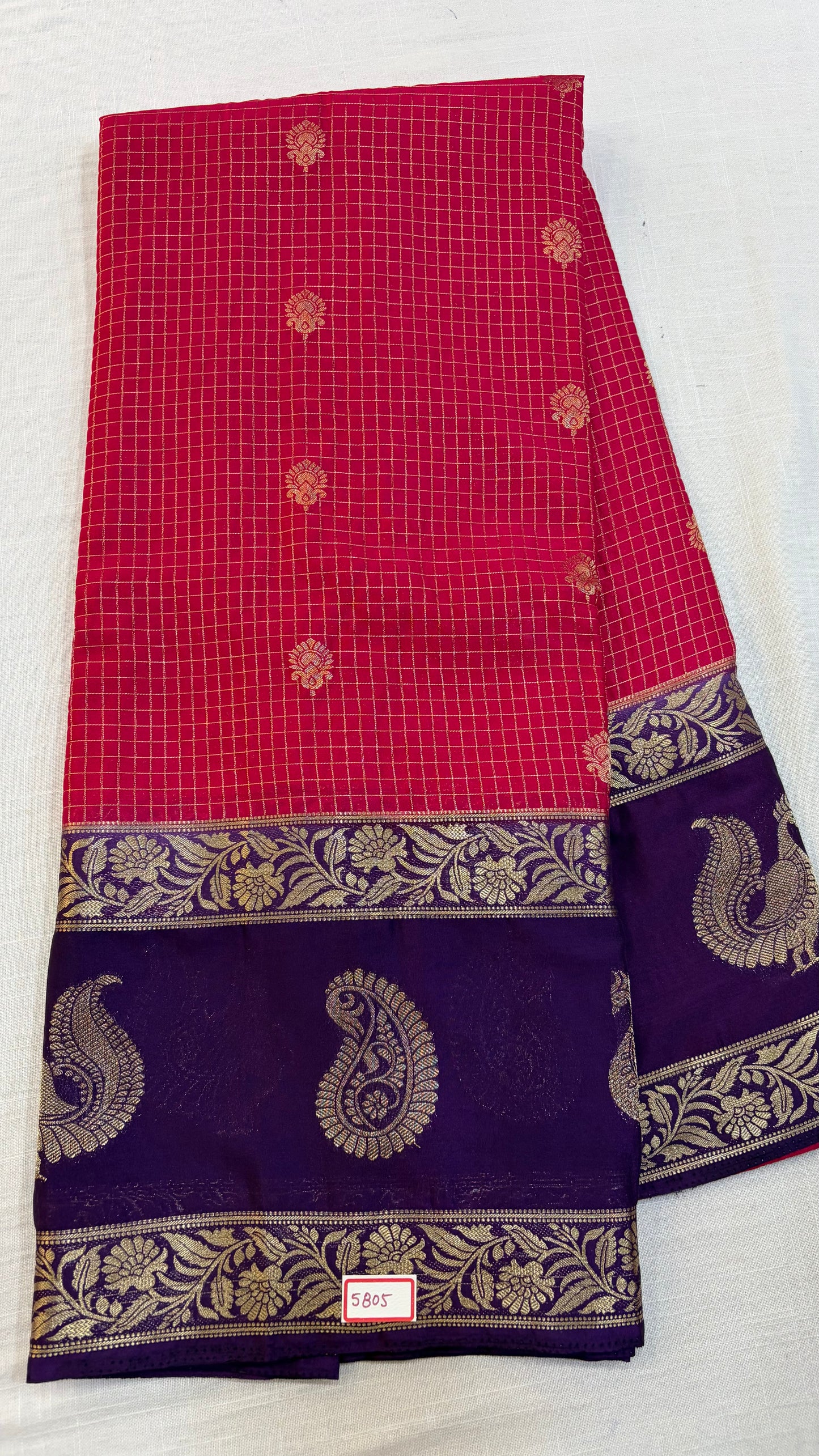 Mysore Crepe Gap Border Saree