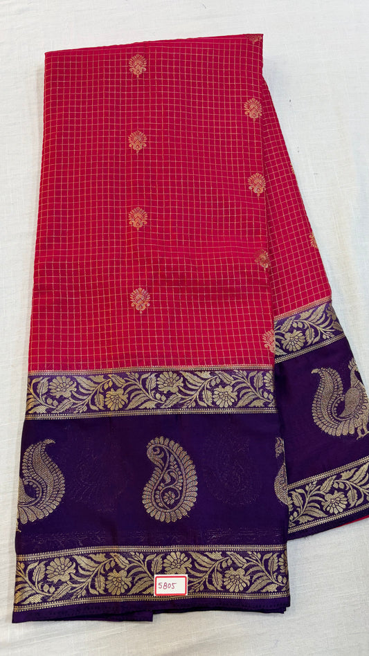 Mysore Crepe Gap Border Saree