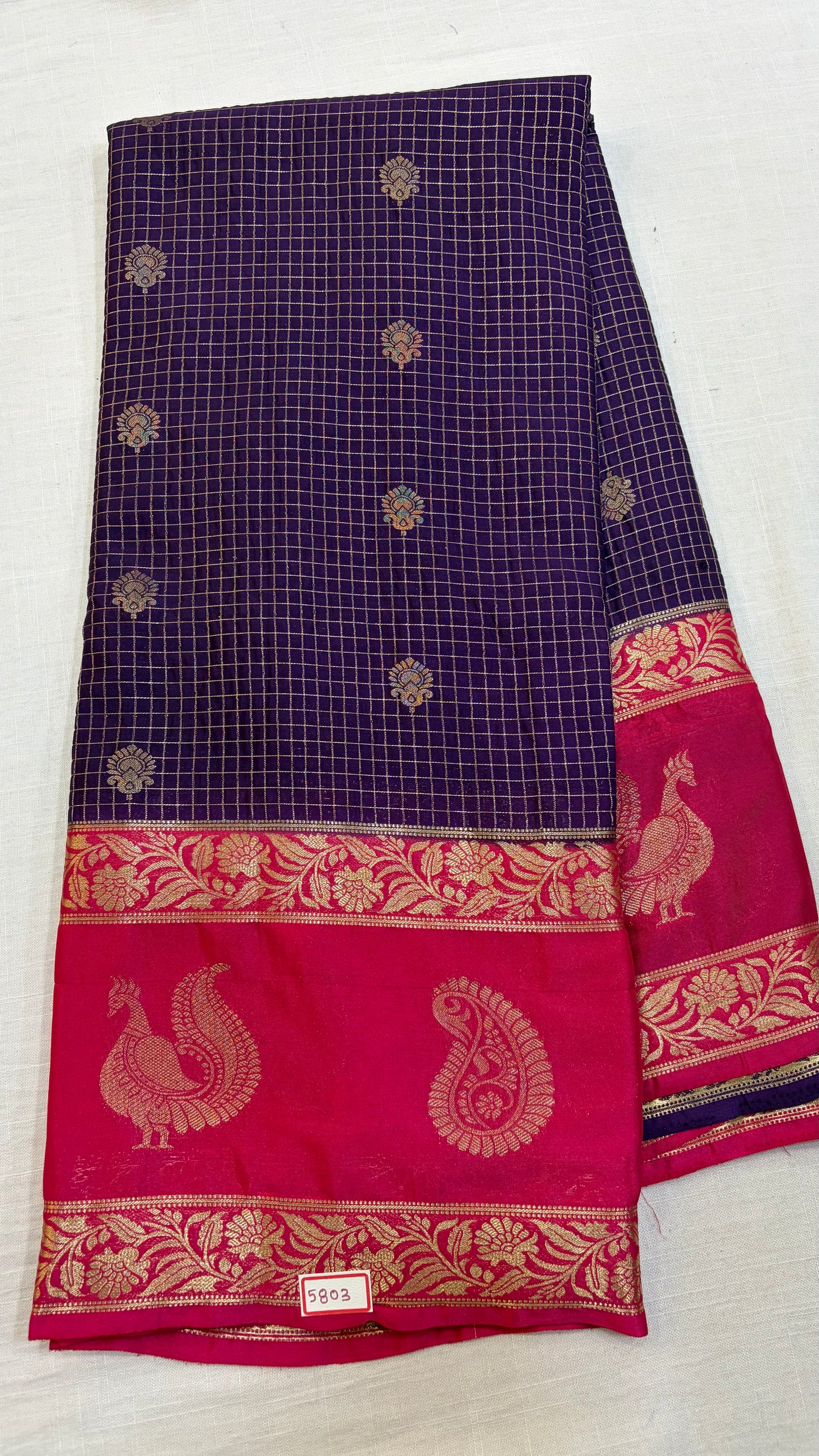 Mysore Crepe Gap Border Saree