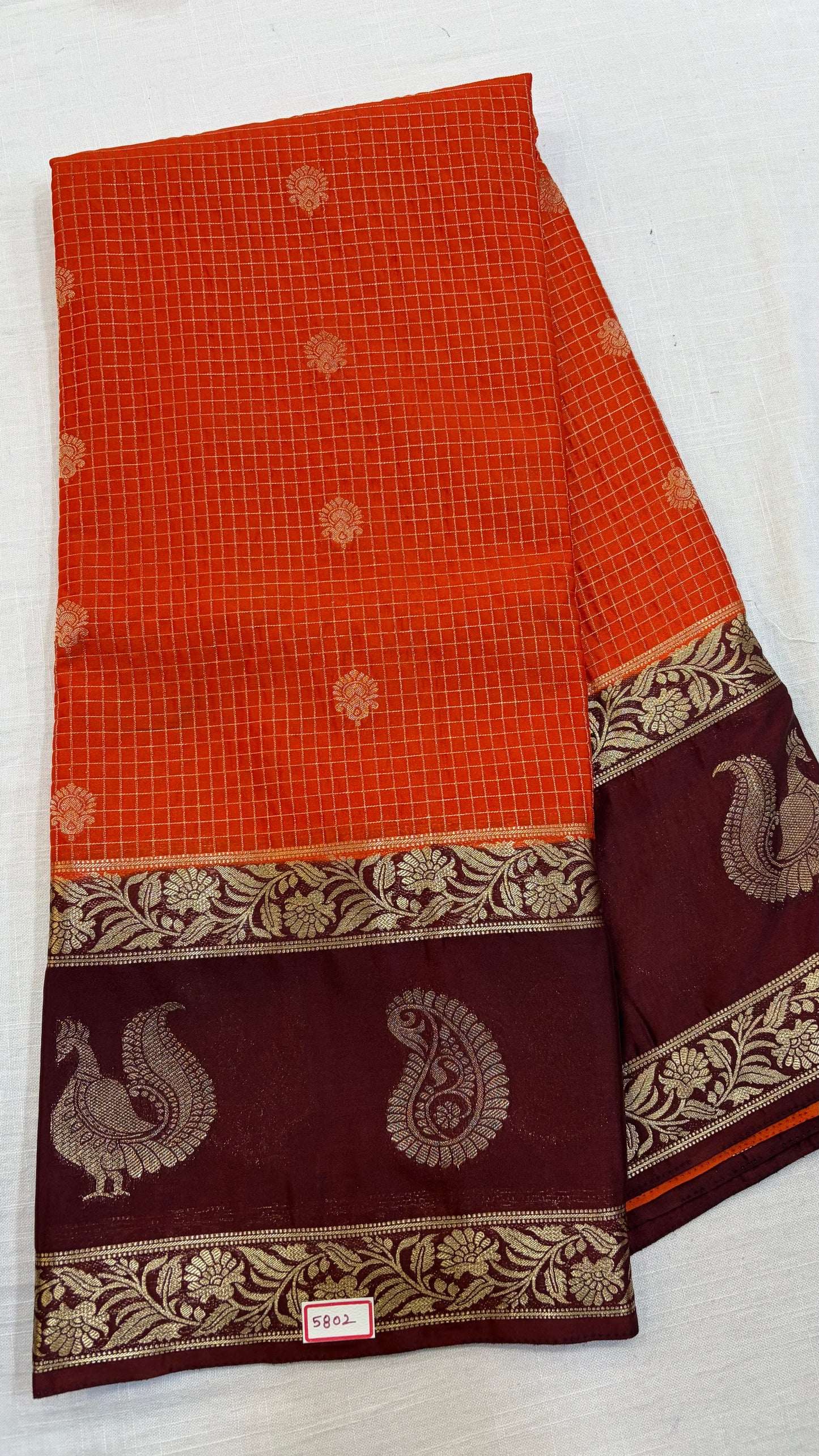 Mysore Crepe Gap Border Saree